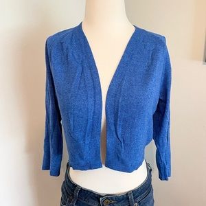 APT 9 Blue 3/4 Sleeve Cropped Cardigan ~ Medium